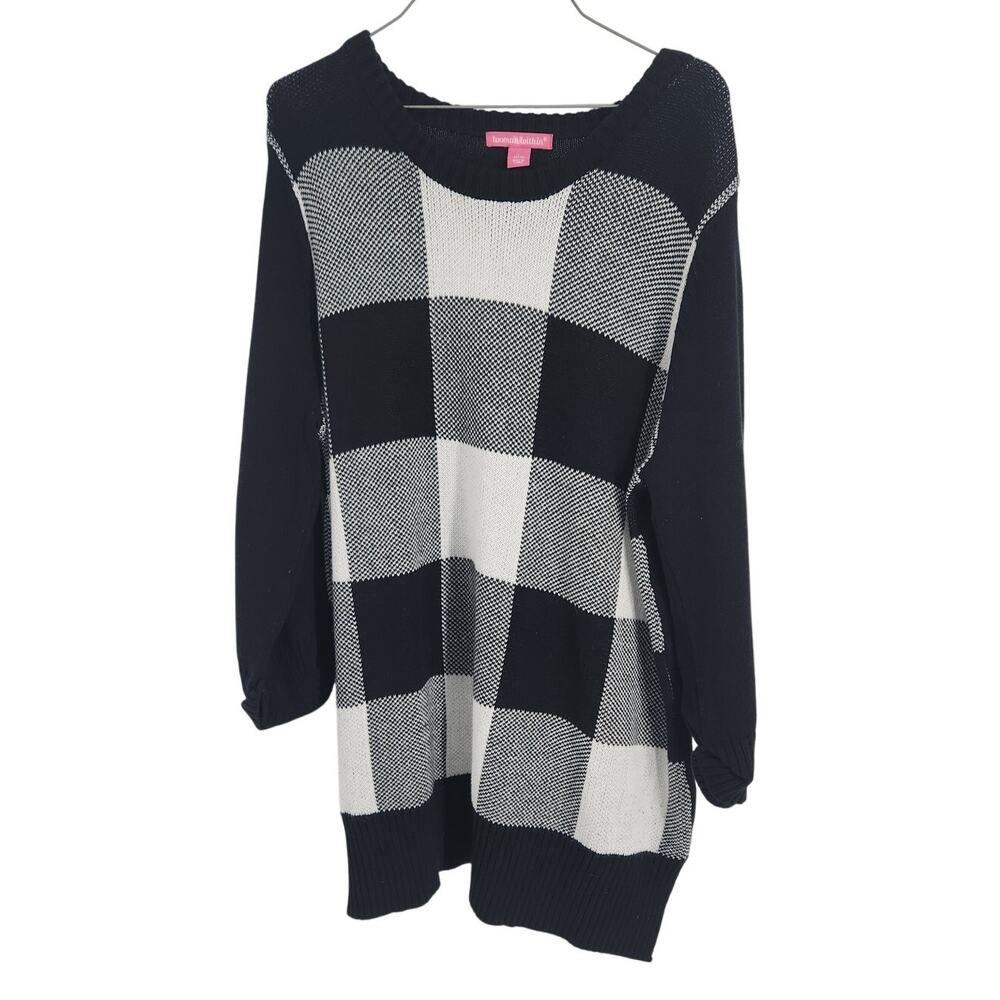 Woman Within Plaid Buffalo Check Sweater Womens Plus Size Large